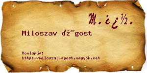 Miloszav Ágost névjegykártya